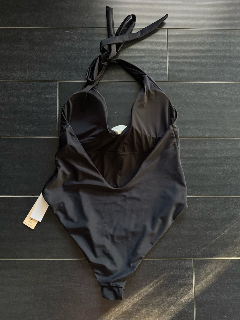 Rebecca Minkoff women Black one piece Swimsuit with white flower accent NWT - Picture 8 of 9